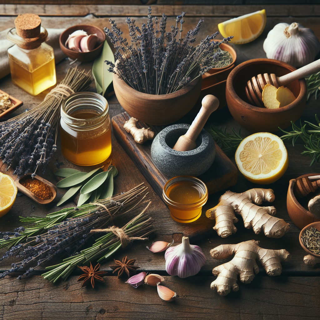 A variety of natural ingredients used for home remedies