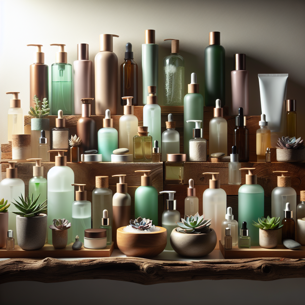 A variety of skincare products displayed beautifully