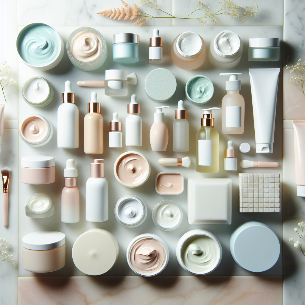 Gentle skincare products arranged aesthetically