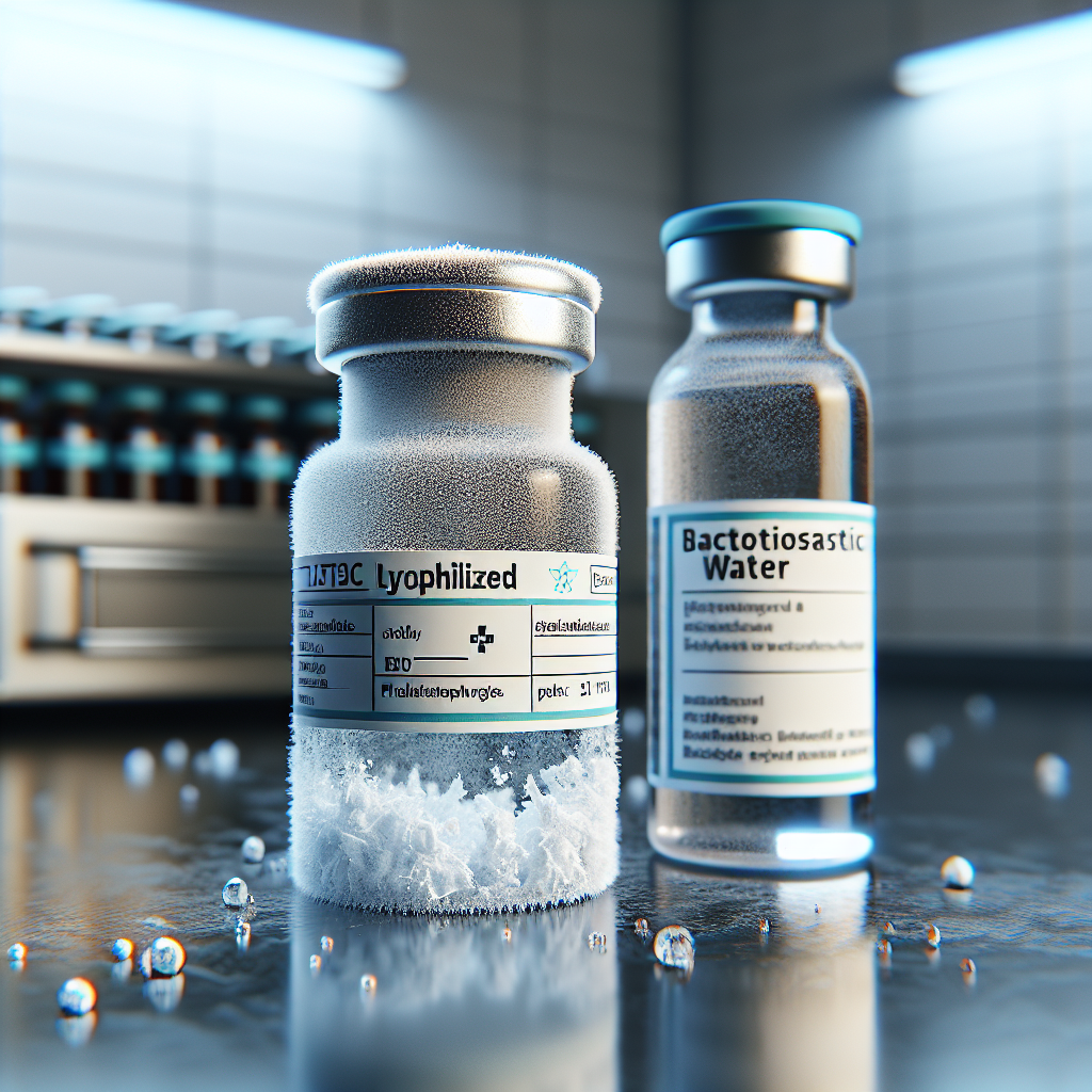 Lab setup with vials and pipettes for reconstitution