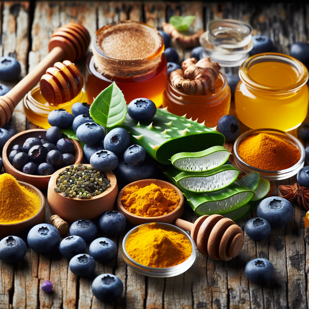 A close-up of natural ingredients used in skincare